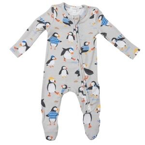 Angel Dear | Puffins BambooViscose Zipper Footie | NB